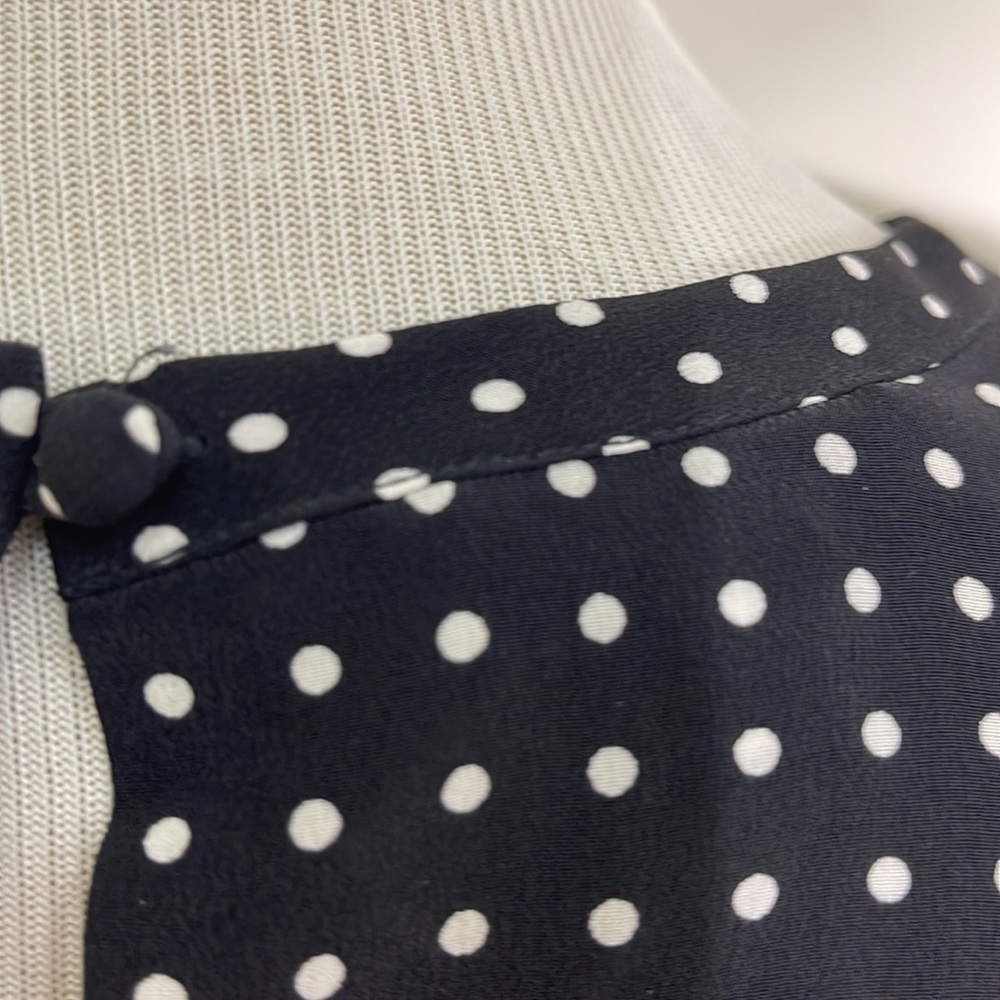 NEW Equipment Femme Mari Minimalist Mini Polka Dot Silk Dress Bell Sleeve Mini S - Picture 10 of 14